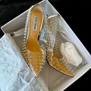 Steve Madden clear VALA pumps